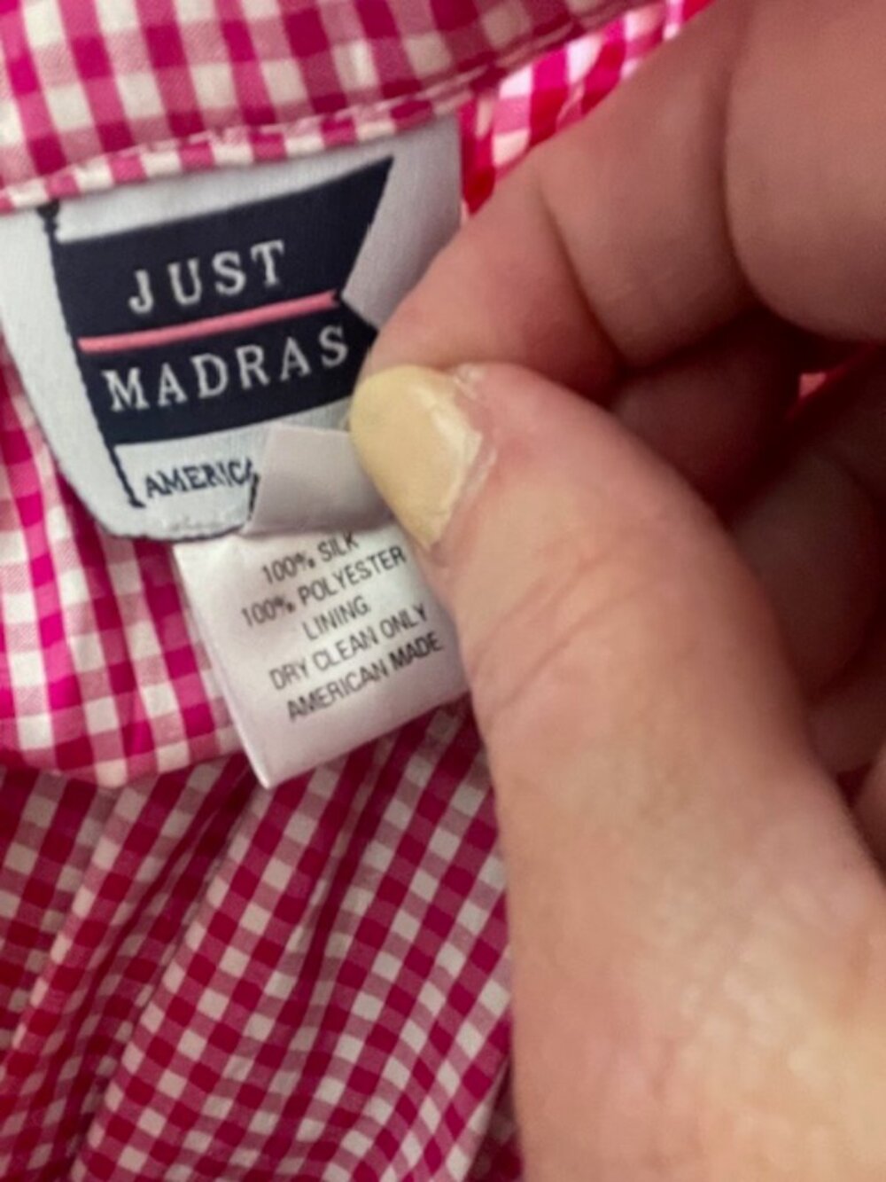 Just Madras Shantung Silk Plaid Gingham Full Skirt Size Small - Picture 7 of 8